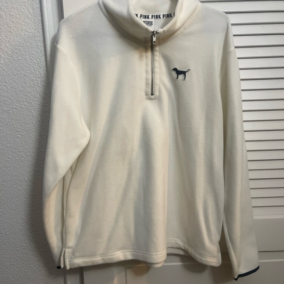 PINK Victoria's Secret Tops - Victoria's Secret white Zip-Up Sweater NWT